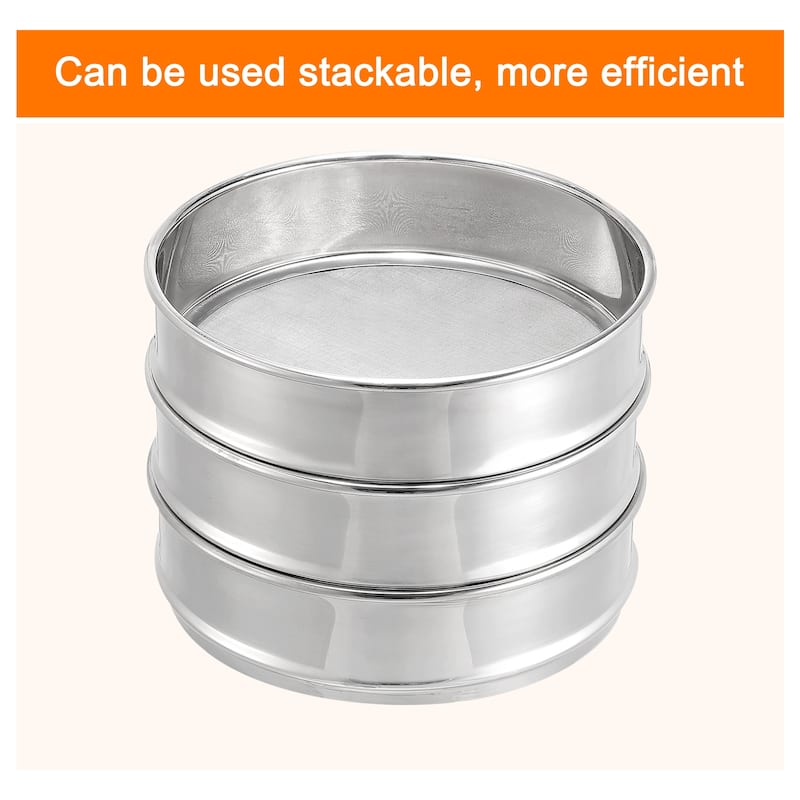 80 Mesh Lab Sieve, 8" Diameter Test Sieve 304 Stainless Steel Wire Cloth (0.2mm) - Silver - 8", 80 Mesh