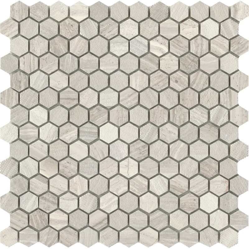Emser Tile Marble - 12" x 12" Hexagon Geometric Mosaic Wall Tile -