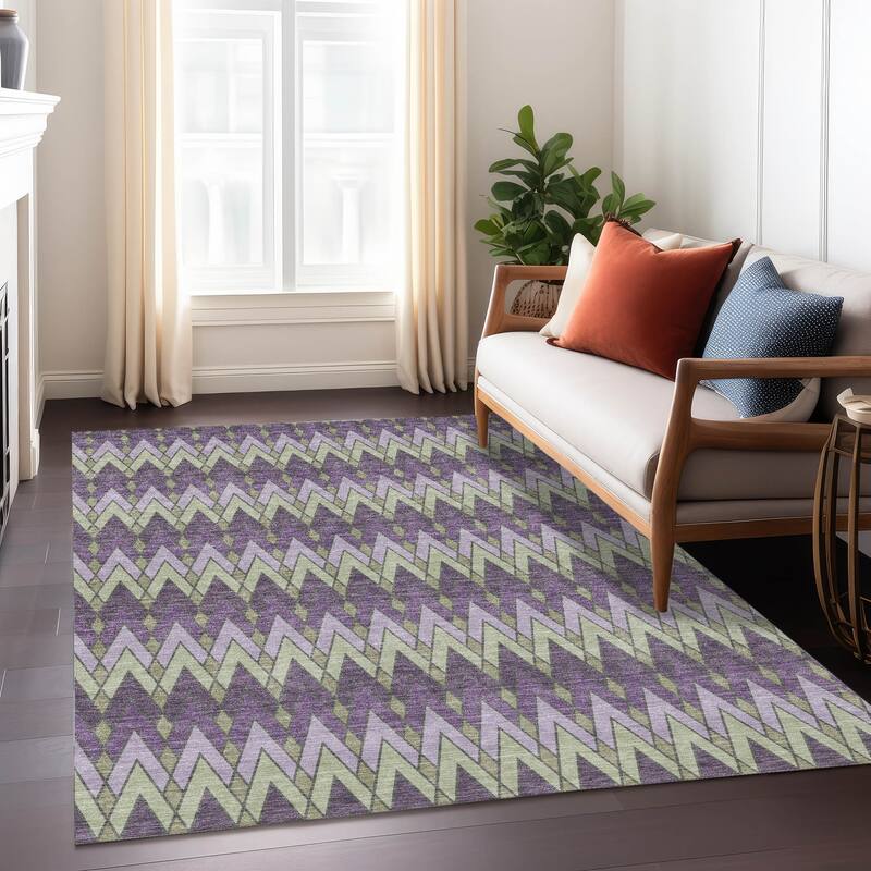 Machine Washable Indoor/ Outdoor Modern Baxter Chantille Rug