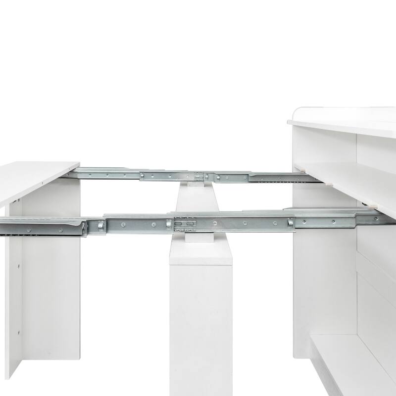 Multifunctional Extendable Console Table Dining Table, Rectangle Wooden Kitchen Dining Room Table