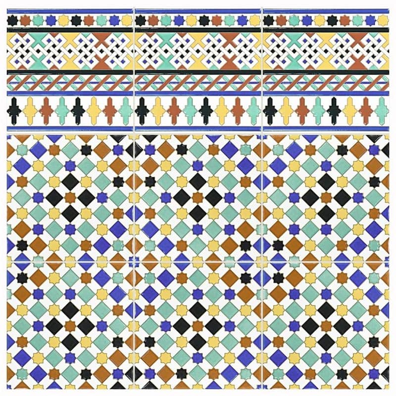 Merola Tile Sevillano Giralda 7-7/8" x 7-7/8" Ceramic Wall Tile - Case (25 Tiles)
