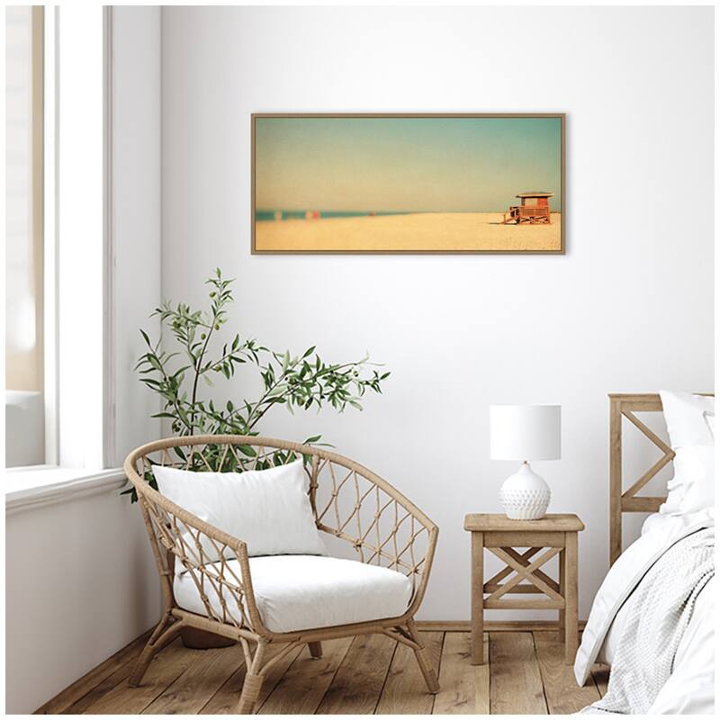 Kate and Laurel Lido Revisited Panel by Alicia Bock Framed Canvas Wall Art Print