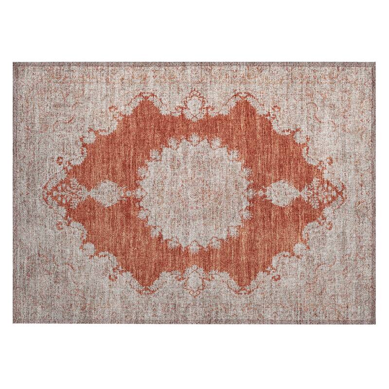 Machine Washable Indoor/ Outdoor Vintage Traditional Chantille Rug