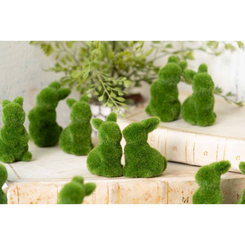 Green Easter Bunnies Figurines Set of 12