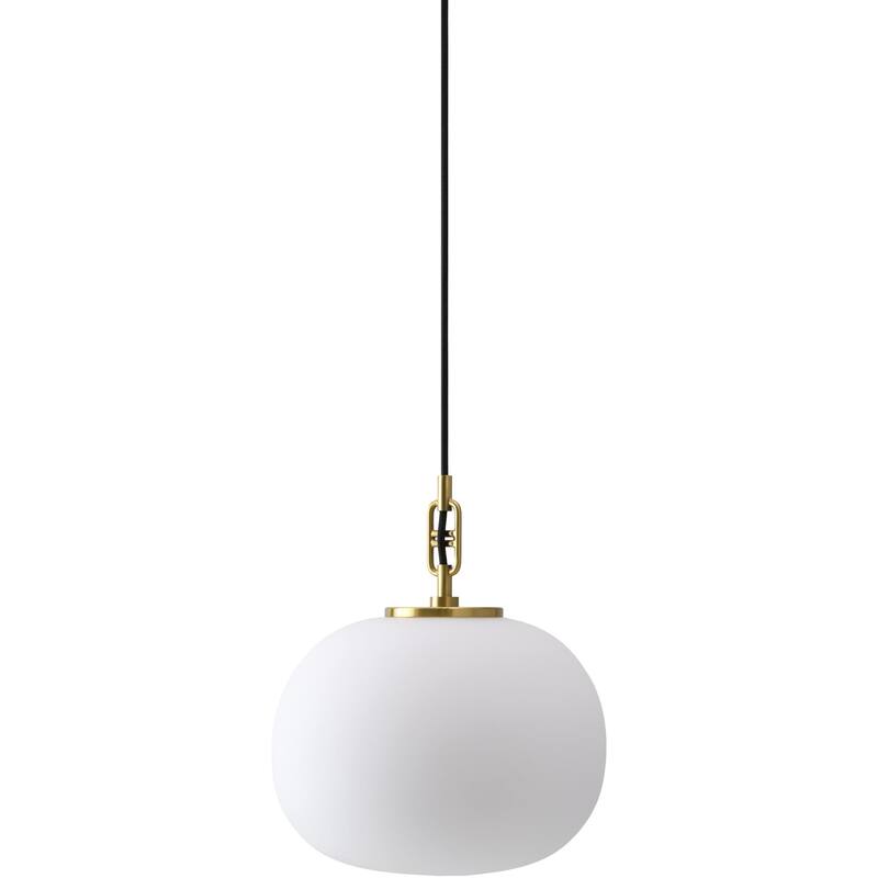 Livabliss Zariene Traditional Pendant - 11"L x 11"W x 14"H - Brass/White