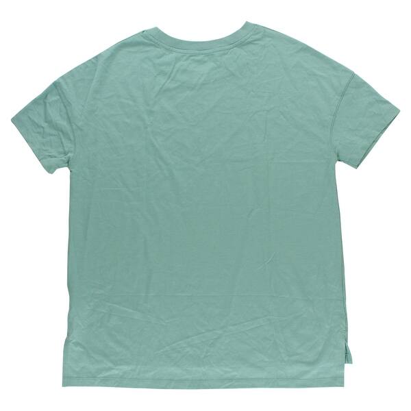 Nike Women S Signal Logo Short Sleeve Shirt Cannon Green Cannon Green Volt L Overstock 22615161