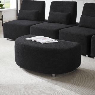 Upholstery Cambered Ottoman Combination Sofa Footstool Black