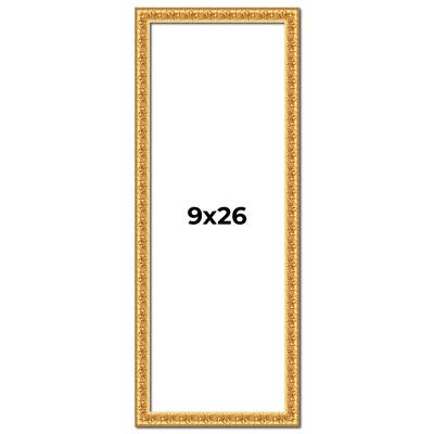 9x26 Frame Gold Real Wood Picture Frame Width 1 inches | Interior