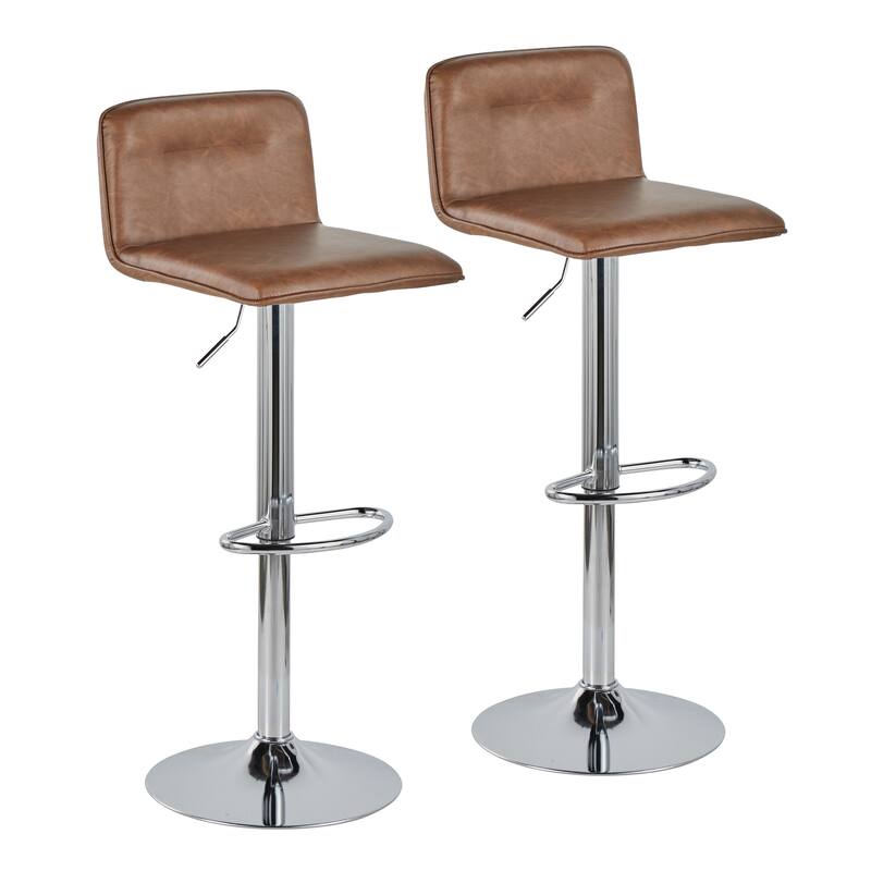 Porch & Den Kerby Adjustable Bar Stool with Oval Footrest (Set of 2)