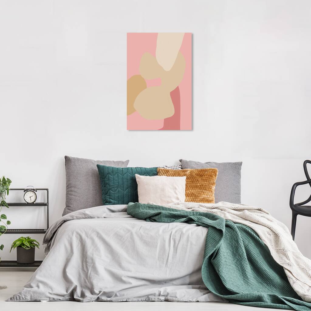 Wynwood Studio Canvas Abstract Ballerina Colors Pink and Tan Modern & Contemporary Wall Art Canvas Print