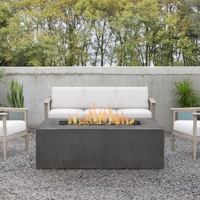 Provo Casual Rectangle Propane Fire Table Carbon by Jensen Co - 60 x 30 x 19