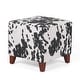 preview thumbnail 40 of 53, Adeco Simple British Style Passionate Cube Ottoman Footstool Black-Cow