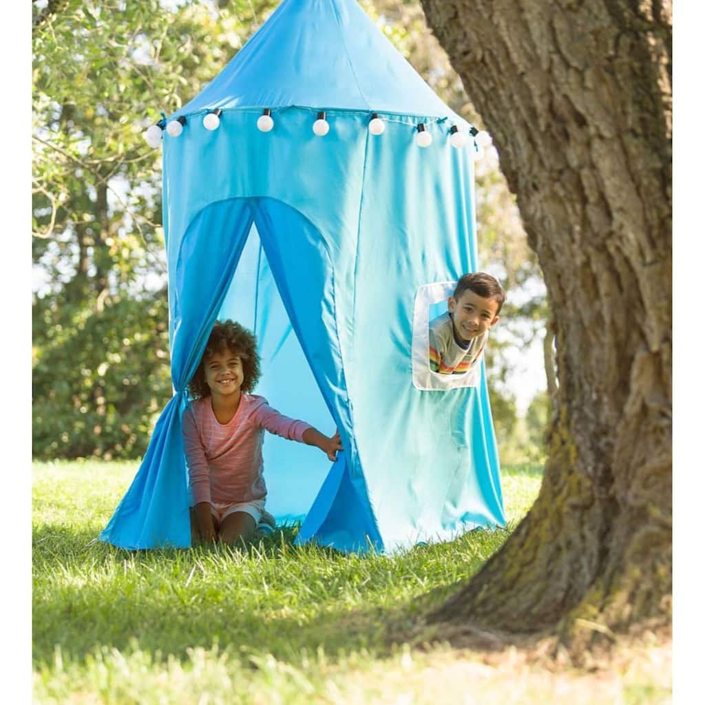 HearthSong Lighted Outdoor Canopy - Blue - One Size
