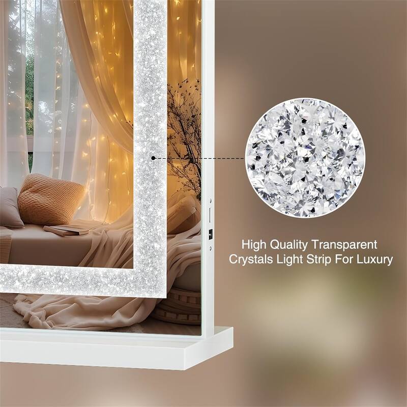 Crystal Light Strip Vanity Mirror