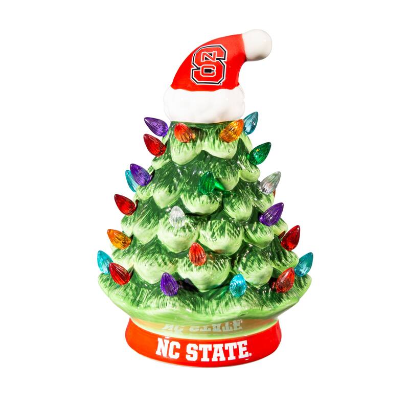 8" LED Ceramic Tabletop Christmas Tree, North Carolina State University