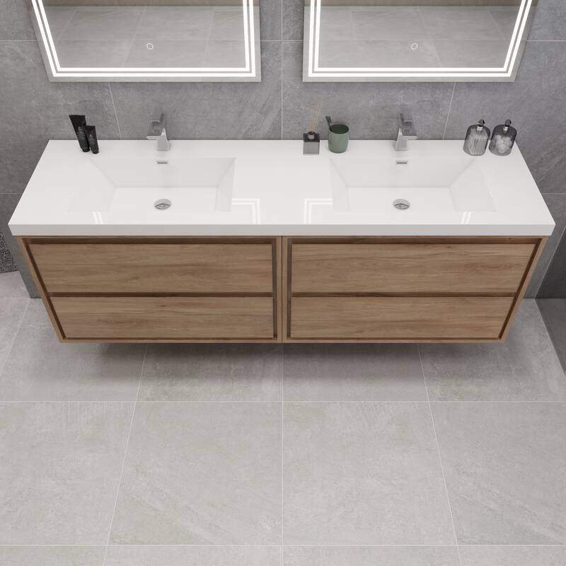 Morava 72" Wall-mounted Vanity with Double Sink