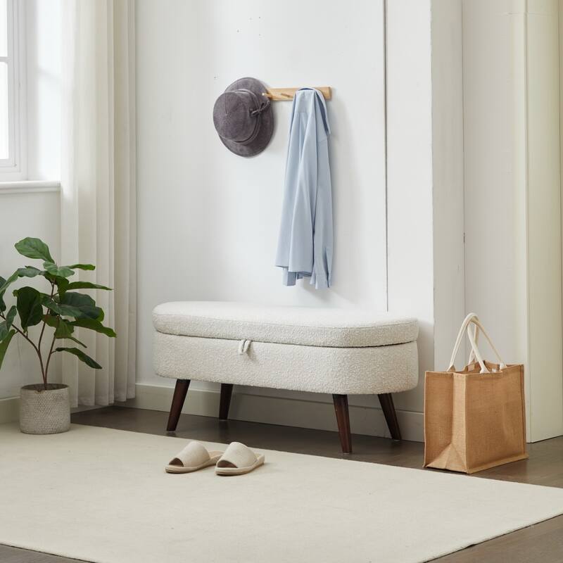 Basics Upholstered Storage Ottoman and Entryway Bench