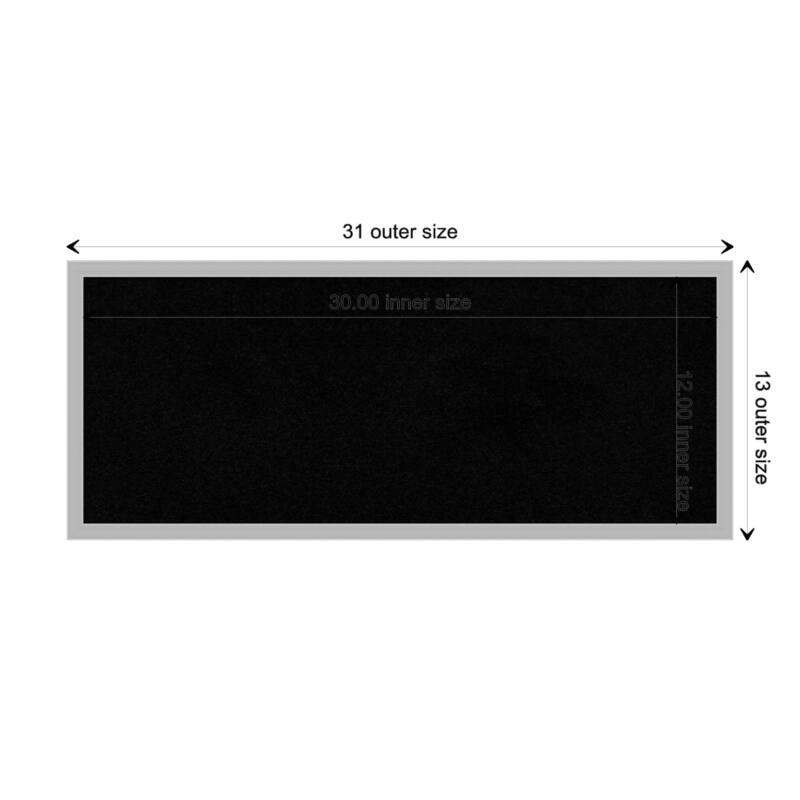 Hera Chrome Framed Black Corkboard Bulletin Board - Board Size 30x12