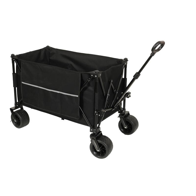 480lb Extended Heavy-Duty Folding Wagon - All-Terrain Wheels with Drink Holders & Brakes