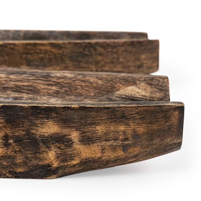 Colbie Wood Boat Trays, Set of 2 - 36 x 7 x 3.25