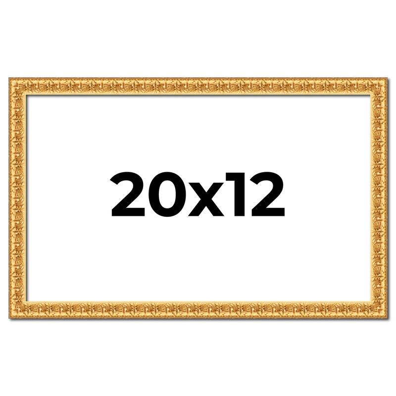 20x12 Frame Gold Real Wood Picture Frame Width 1 inches | Interior