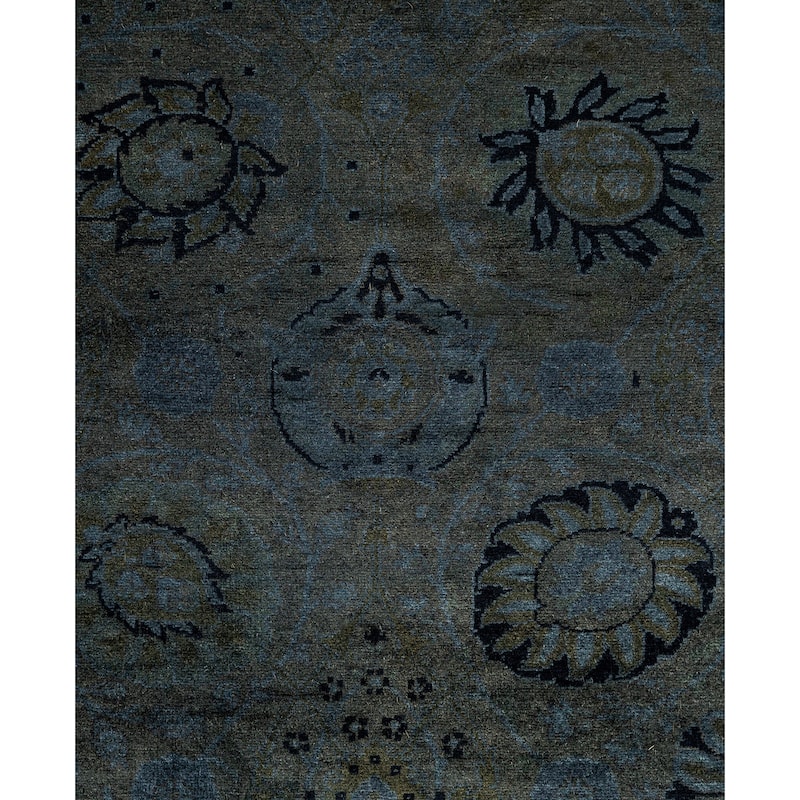 Overdyed One-of-a-Kind Hand-Knotted Runner Rug - Gray - 2' 8" x 12' 0"