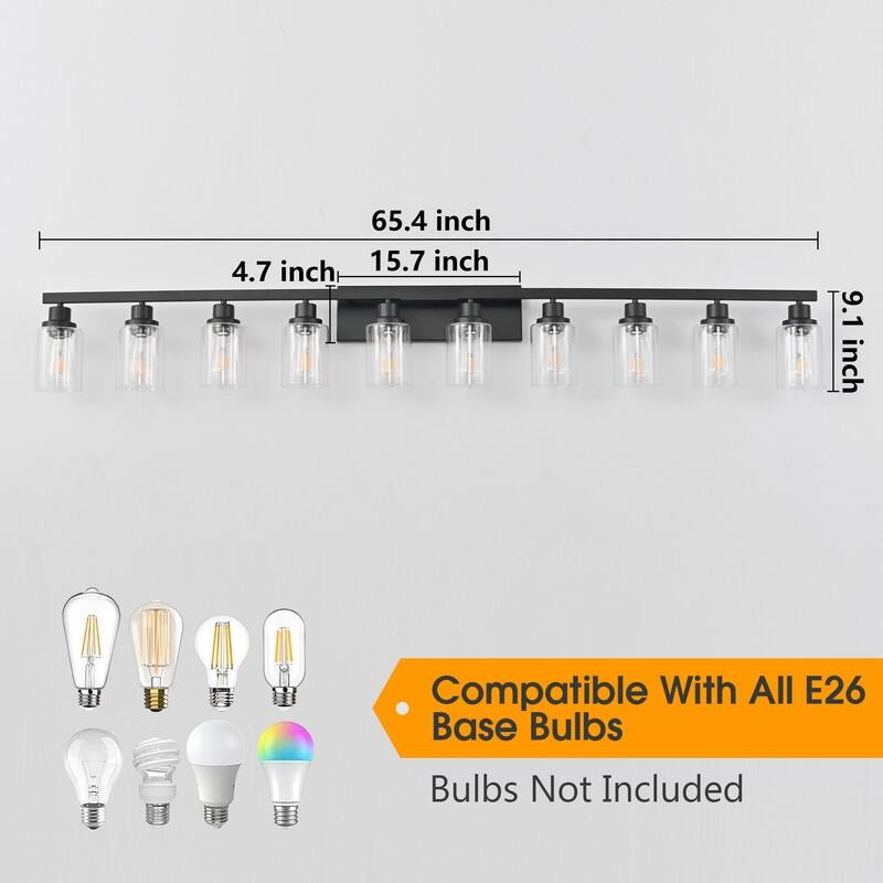 Bathroom Vanity Light With Clear Glass Shades For Vanity Mirror, Bathroom, Or Hallway