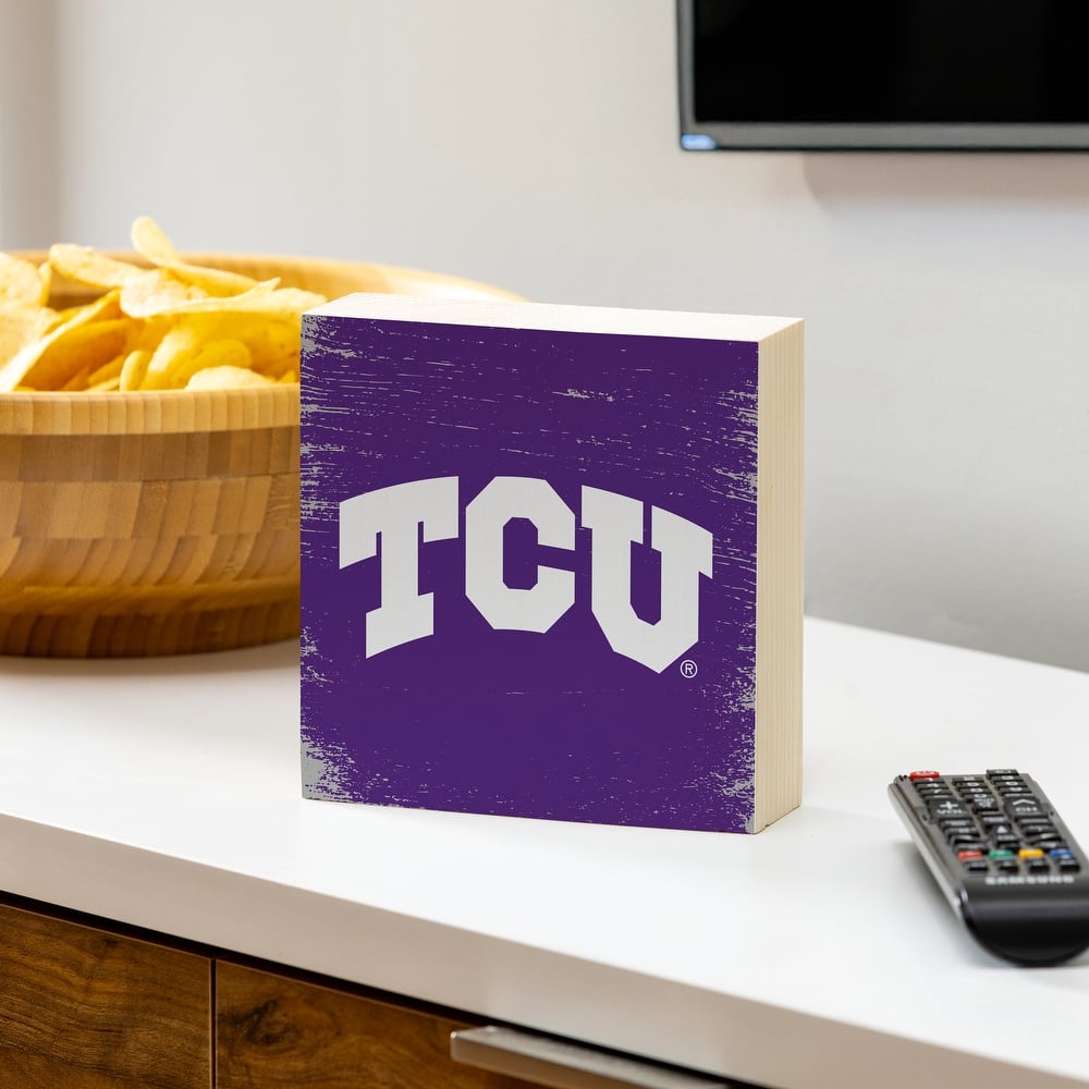 Texas Christian University Wooden Tabletop Mantel Shelf Sign
