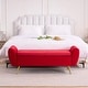 preview thumbnail 3 of 6, Upholstered 55"W Flip Top Storage Bench Bedroom Bench Modern End of Bed Bench for Entryway Hallway Window with Gold Legs