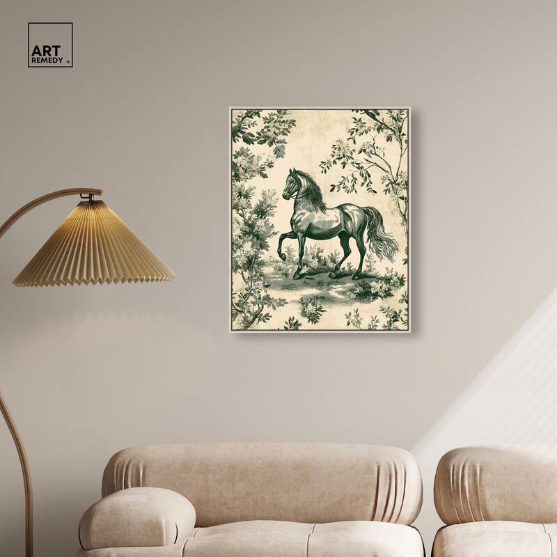 Equestrian Etching Canvas by Art Remedy