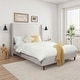 preview thumbnail 20 of 94, Upholstered Platform Bed with Curve-Shaped Design Headboard Ivory - King