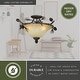 preview thumbnail 4 of 6, Sierra 18-in W Bronze Rustic Pinecone Bowl Semi Flush Mount Ceiling Light Cream Glass - 18-in W x 13-in H x 18-in D
