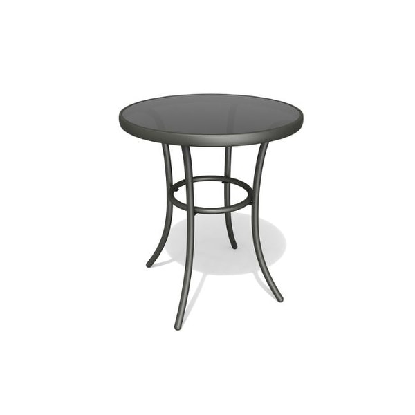 Living Accents Round Black Glass Bistro Table