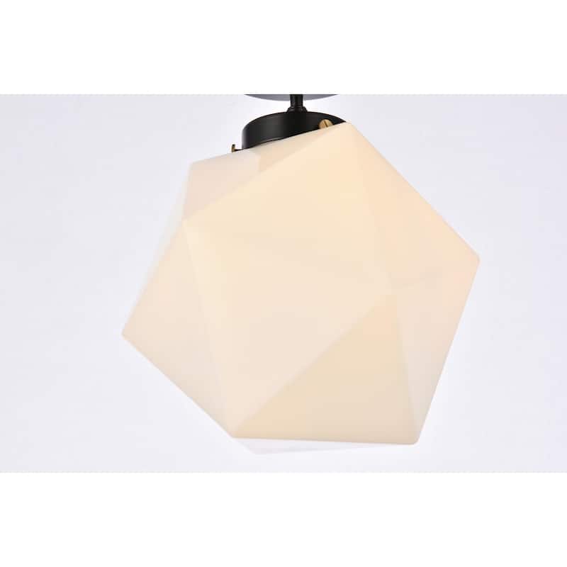 Lance 1 Light White Glass Flush Mount - 9.8 Inch