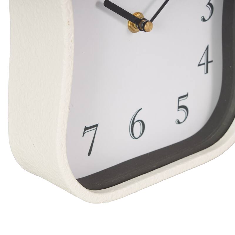 Metal Textured Clock with Gold Accents - Set of 2 Multi Colored - Roche River Decor