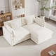 preview thumbnail 81 of 162, Cloud Chenille Upholstered Modular Sectional Sofa with DIY Combination Design White 2-Seater Sofa+Ottomans