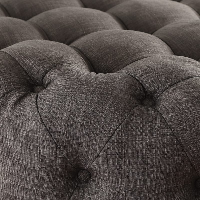 Knightsbridge Round Tufted Rolling Ottoman by iNSPIRE Q Artisan