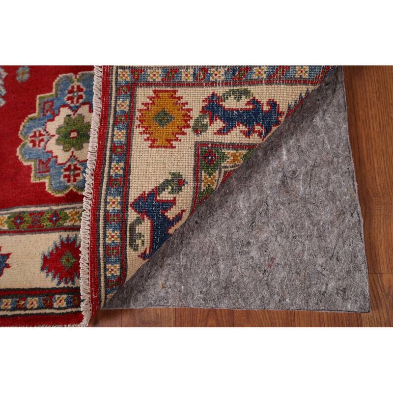 Red Kazak Accent Rug Handmade Oriental Wool Carpet - 2'10" x 4'0"