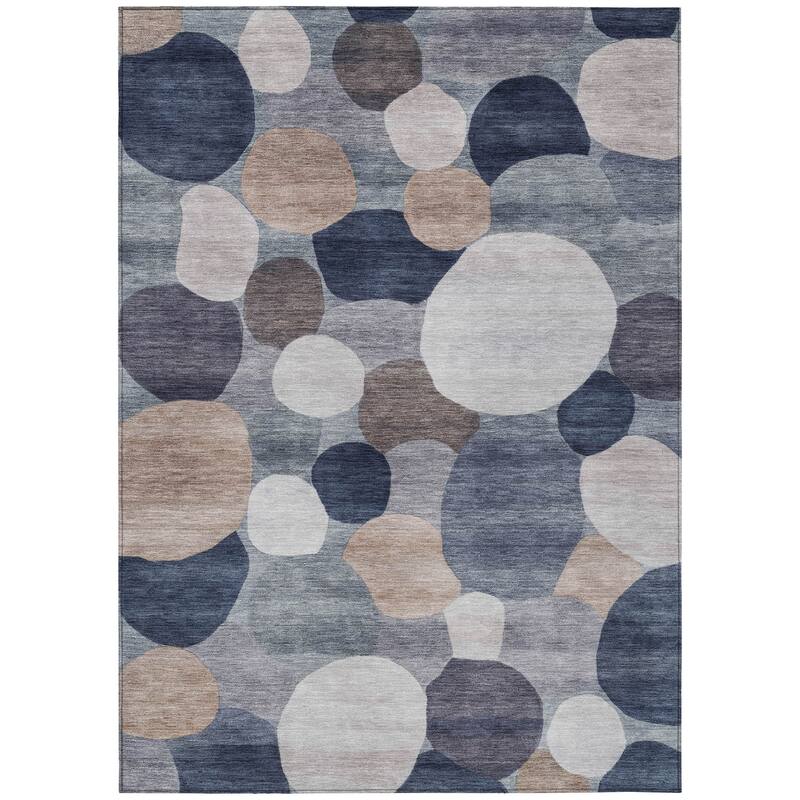 Machine Washable Indoor/ Outdoor Modern Circy Chantille Rug