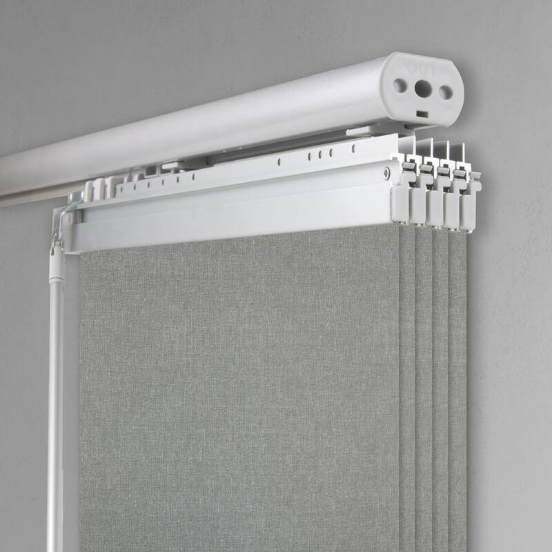 InStyleDesign Lucinda 5-Panel Single Rail Panel Track Extendable 58"-110"W x 94"H, Panel width 23.5" - 110"W x 94"H - Satin Nickel Track
