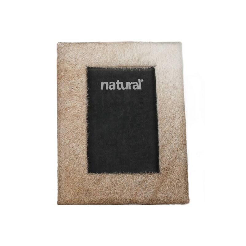 HomeRoots 8" x 10" Natural Cowhide Tabletop Picture Frame