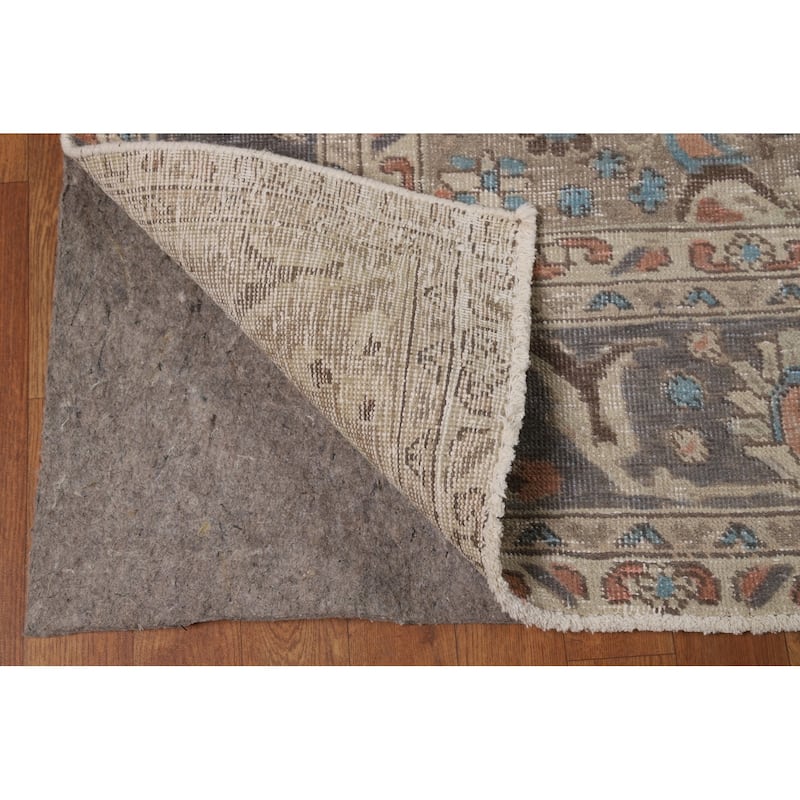 Floral Beige Tabriz Persian Area Rug Handmade Wool Carpet - 8'1"x 10'7"
