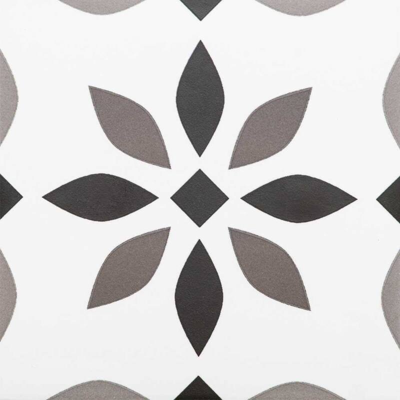 The Tile Life Snowflakes 8.7x8.7 Gris Matte Porcelain Floor, Wall & Backsplash Tile