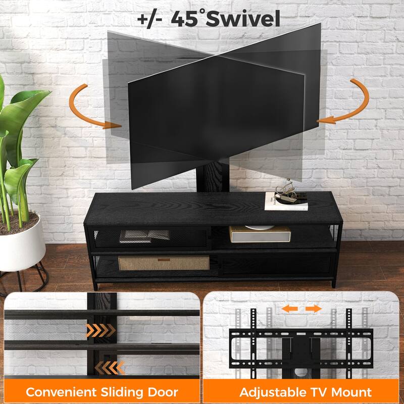 Modern Swivel Mount with Power Outlet for TV up to 70" - 50 inches