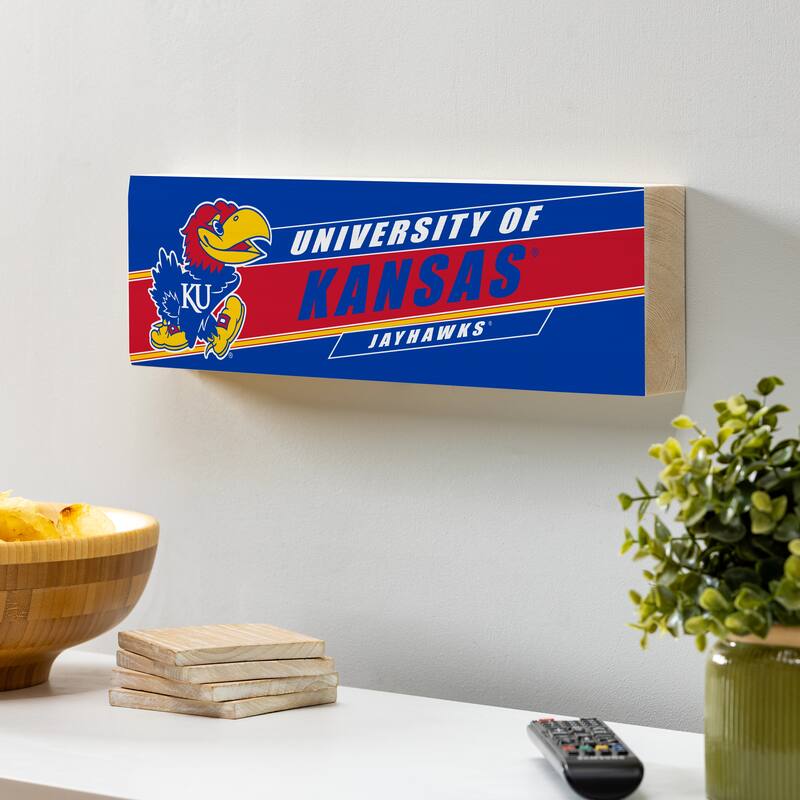 University of Kansas Wooden Tabletop Mantel Shelf Sign