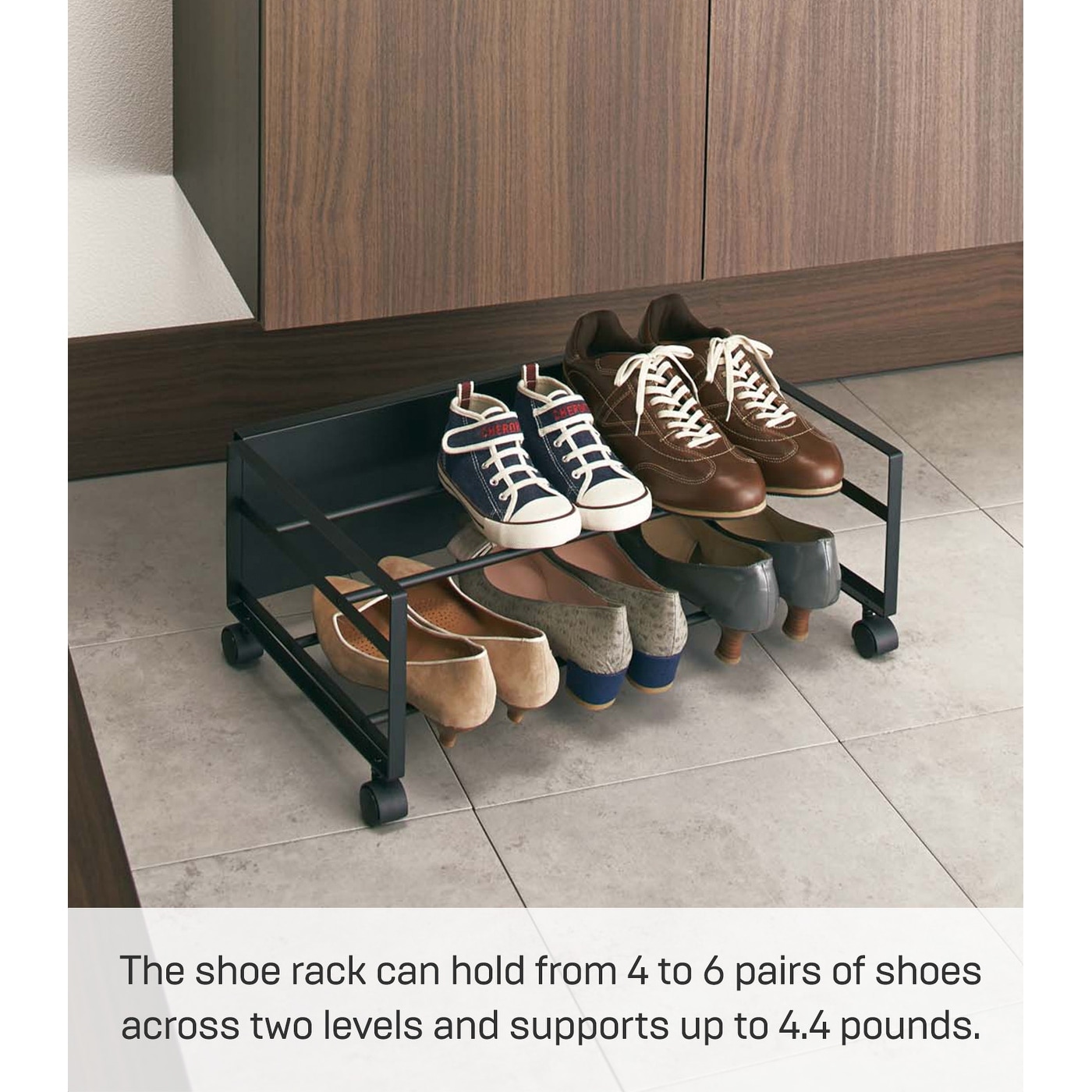https://ak1.ostkcdn.com/images/products/is/images/direct/8461e0f0f957b5cf2f12872da7e47bb3f34d92b8/Yamazaki-Home-Rolling-Shoe-Rack%2C-Steel%2C-Holds-4-shoes%2C-6-heels%2C-Holds-4.4-lbs%2C-Wheels%2C-Minimal-Assembly.jpg