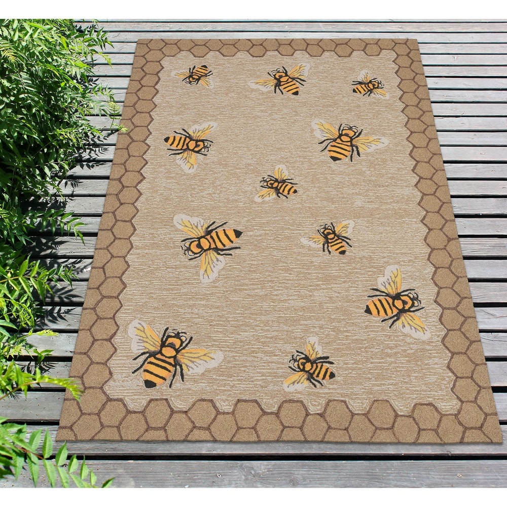 Liora Manne Frontporch Honeycomb Bee Indoor/Outdoor Rug