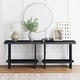 preview thumbnail 16 of 33, Nathan James Virgo Farmhouse 2-Tier Console Table in Wire-Brushed Wood Finish Black Set of 2