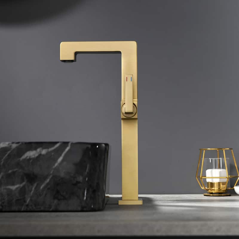 7.8"-11.8"H Solid Brass Single Handle Single Hole Bathroom Sink Faucet
