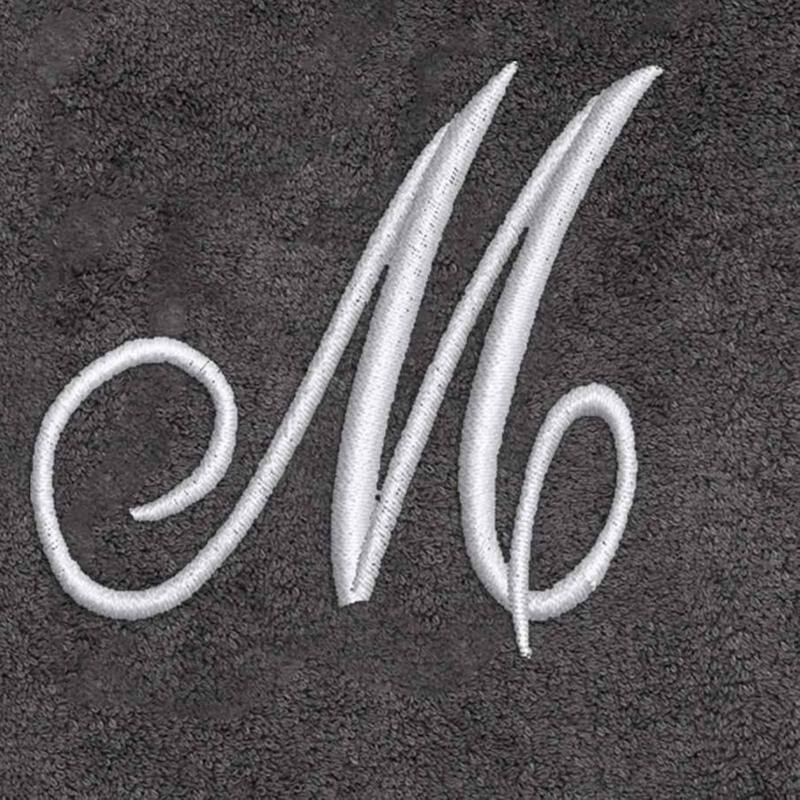 Avanti Linens Granite/Silver Script Monogram Bath Towel Letter M - Bath Towel